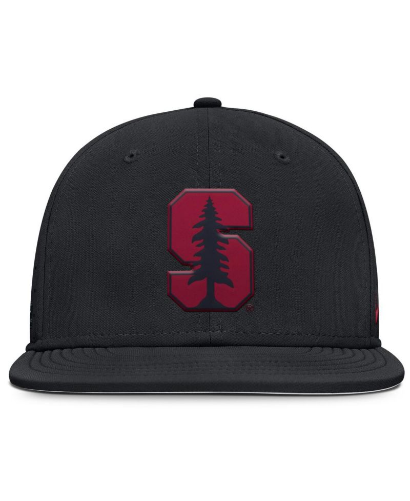Men's Black Stanford Cardinal On-Field Dugout True Performance Fitted Hat
