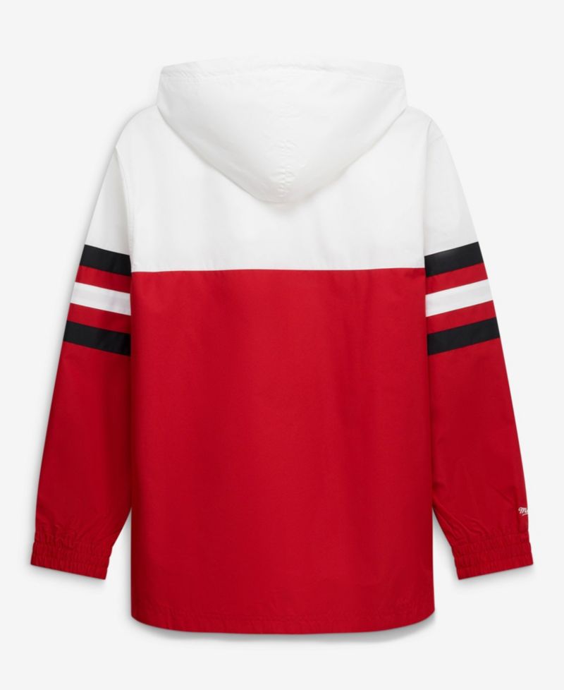 Men's Scarlet San Francisco 49ers Head Coach Anorak Quarter-Zip Windbreaker Jacket