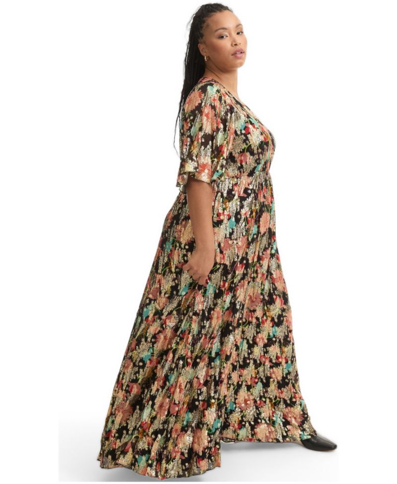Women's June and Vie Metallic Printed Maxi Dress