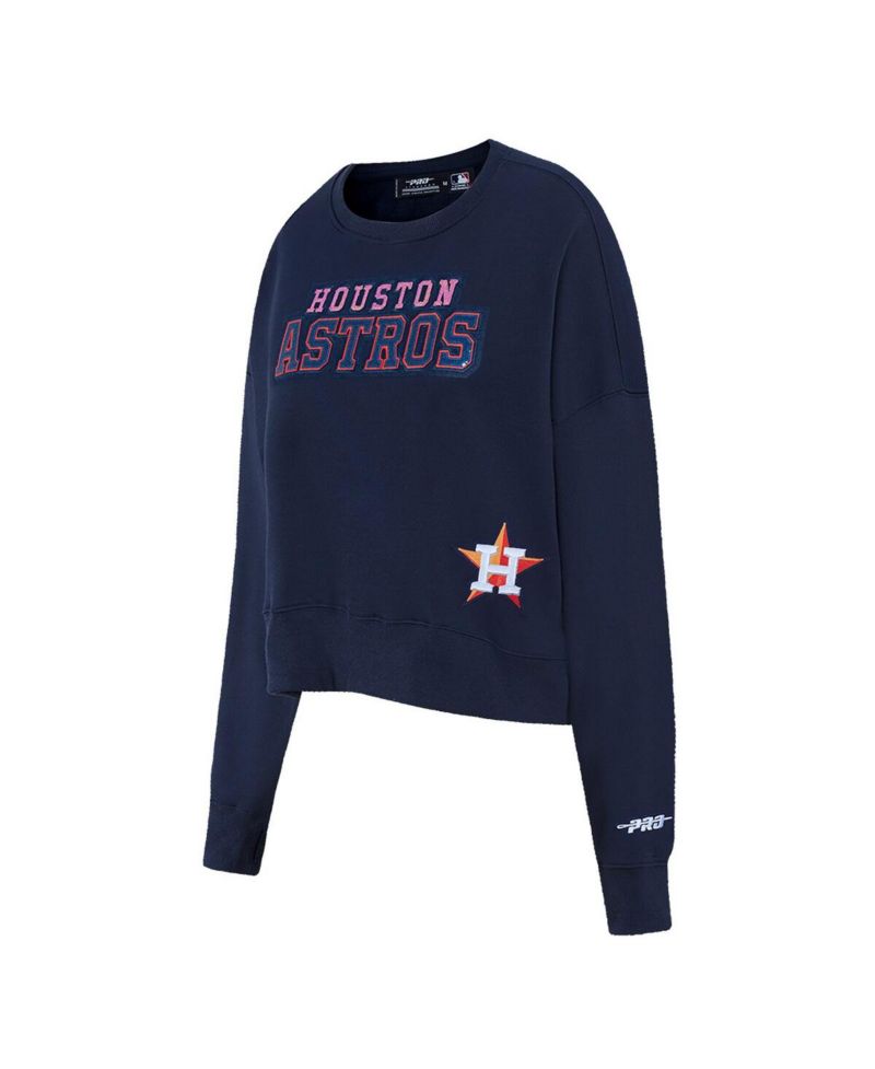 Women's Navy Houston Astros Game Day Classics Crewneck Pullover Sweatshirt