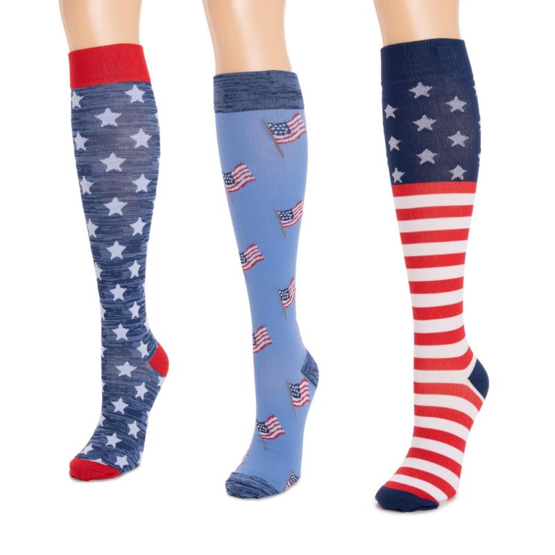 Unisex 3 Pack Nylon Compression Knee-High Socks