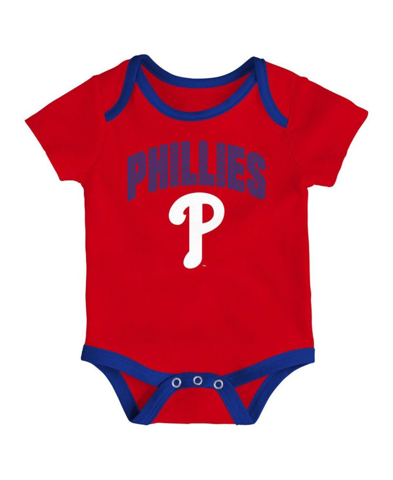 Baby Boys and Girls 3-Piece Philadelphia Phillies All Day Play Bodysuit Set