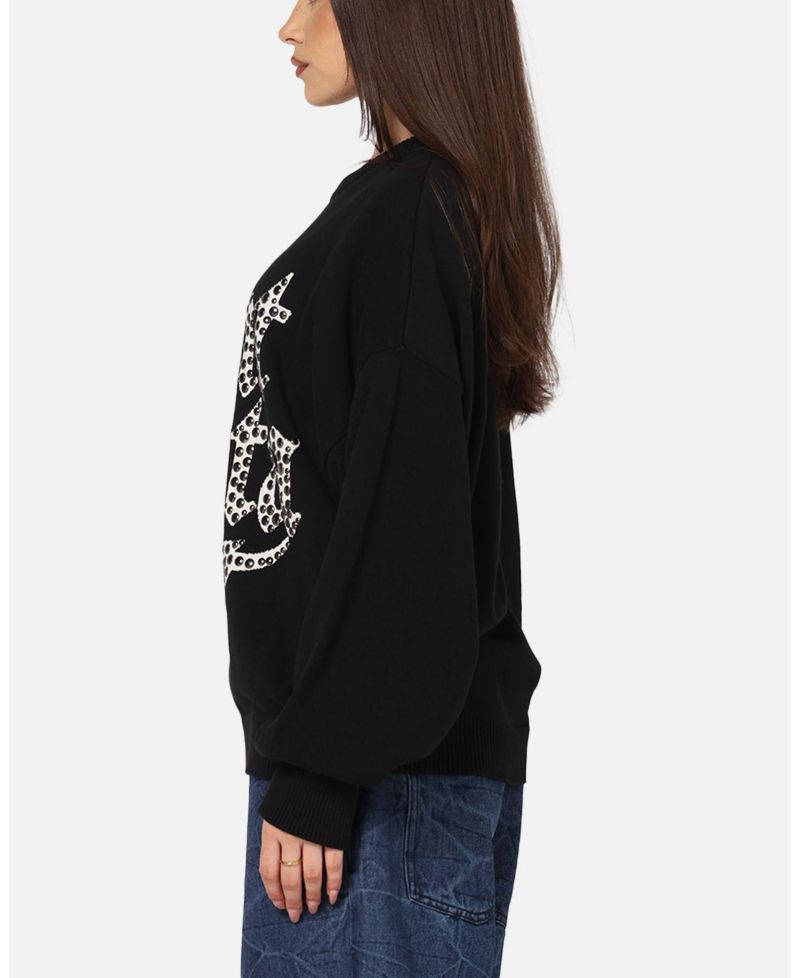 Men's Sanctified Crewneck Sweater - Black 3XL
