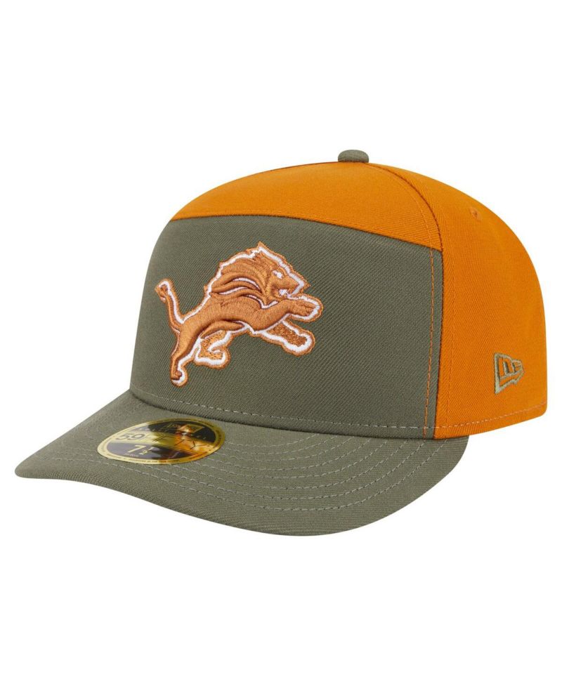 Men's Olive/Brown Detroit Lions Two-Tone Color Pack Split Panel 59FIFTY Fitted Hat