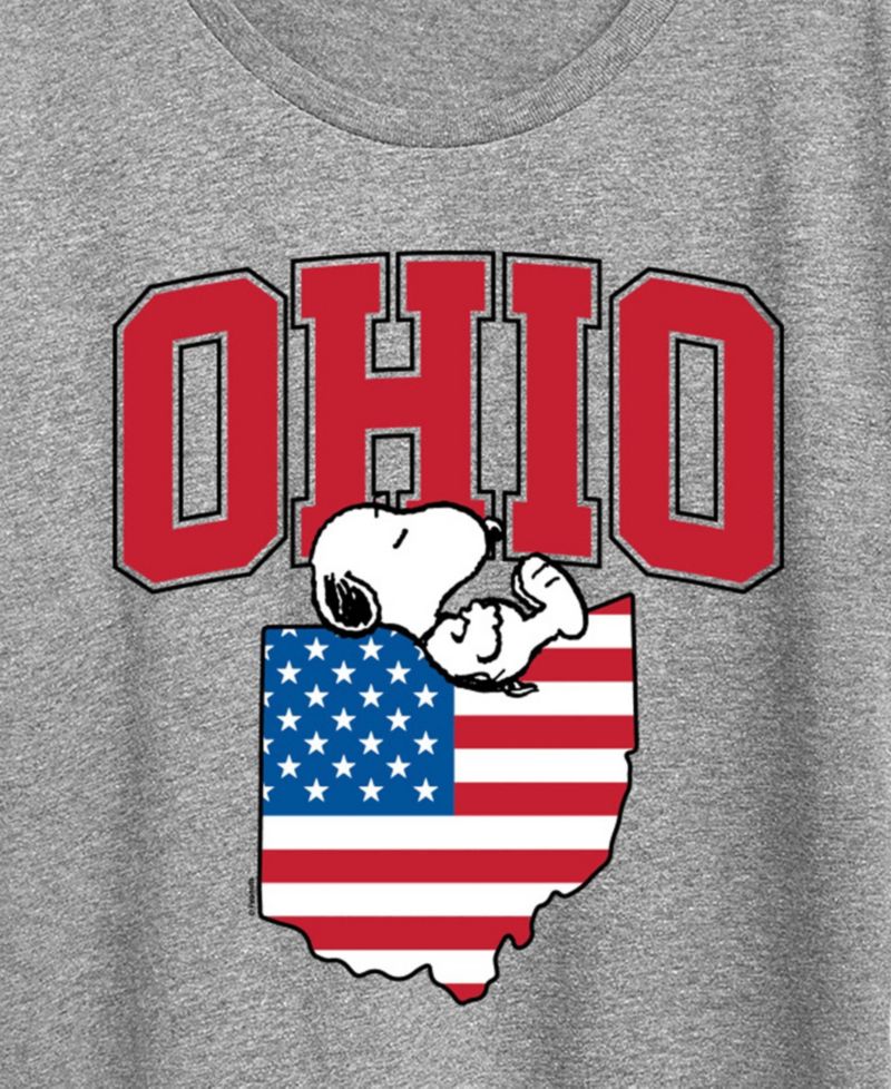 Plus Size Peanuts Ohio Snoopy Graphic Crewneck T-Shirt