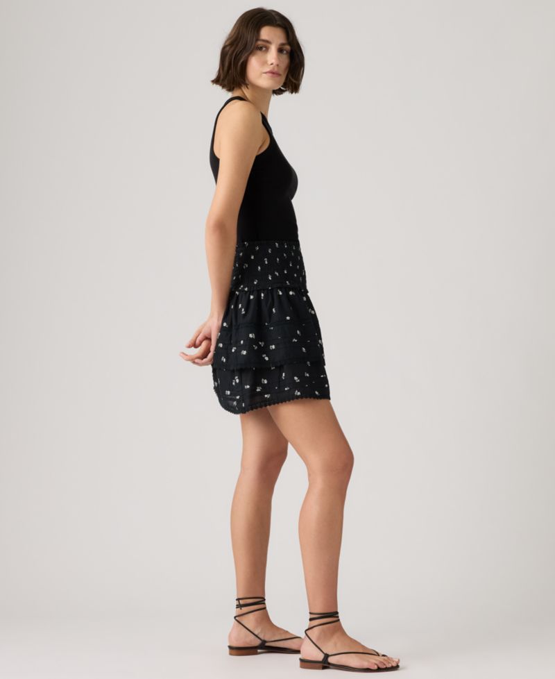 Premium Women's Mid-Rise Smocked Cotton Mini Skirt