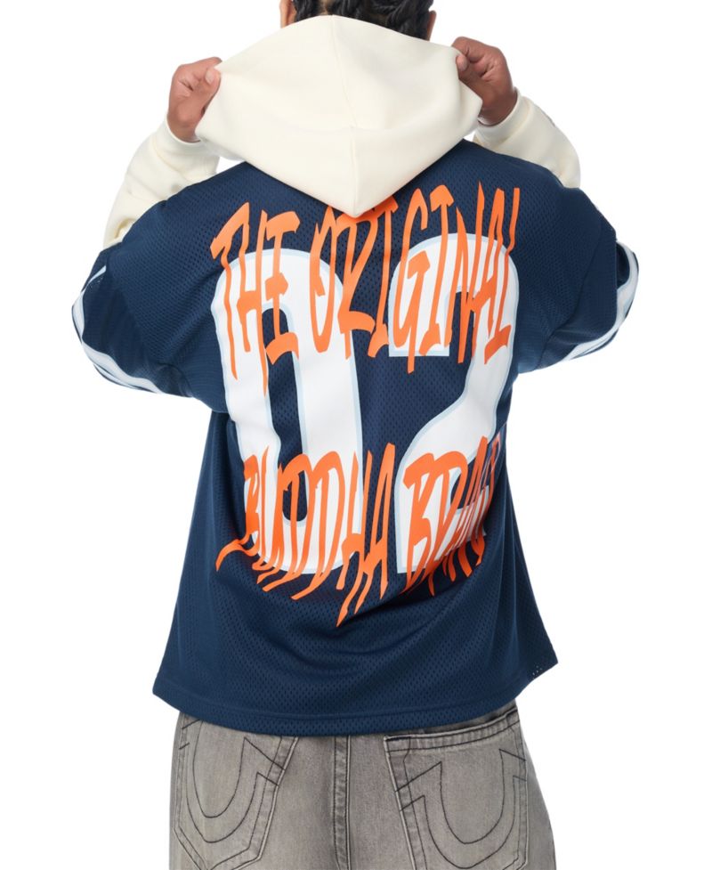 Men's Y2K Football Jersey Zip Hoodie