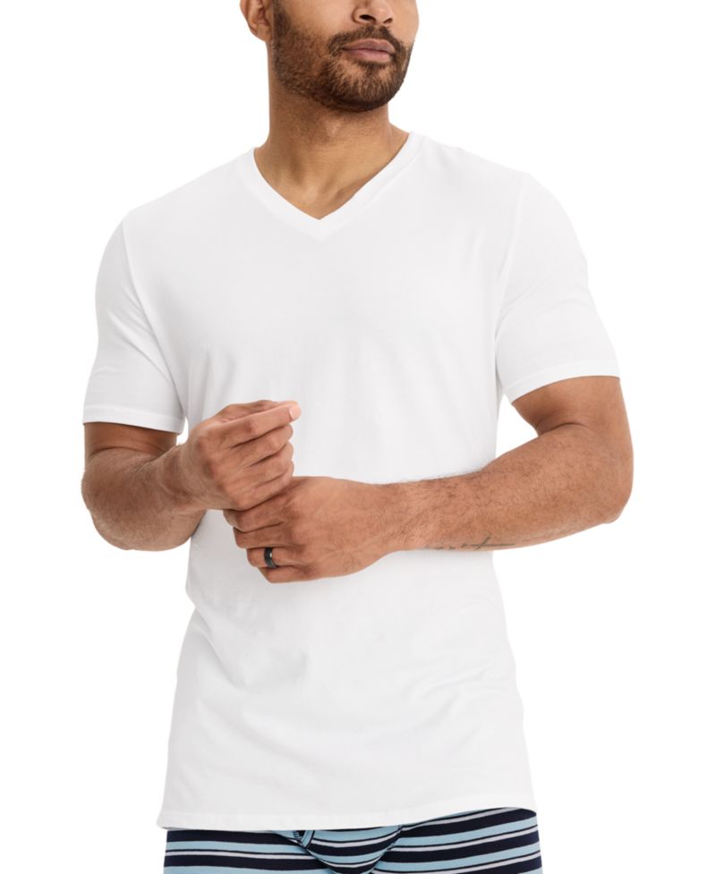 Men's Stretch Short-Sleeve V-Neck T-Shirts, Pack of 3
