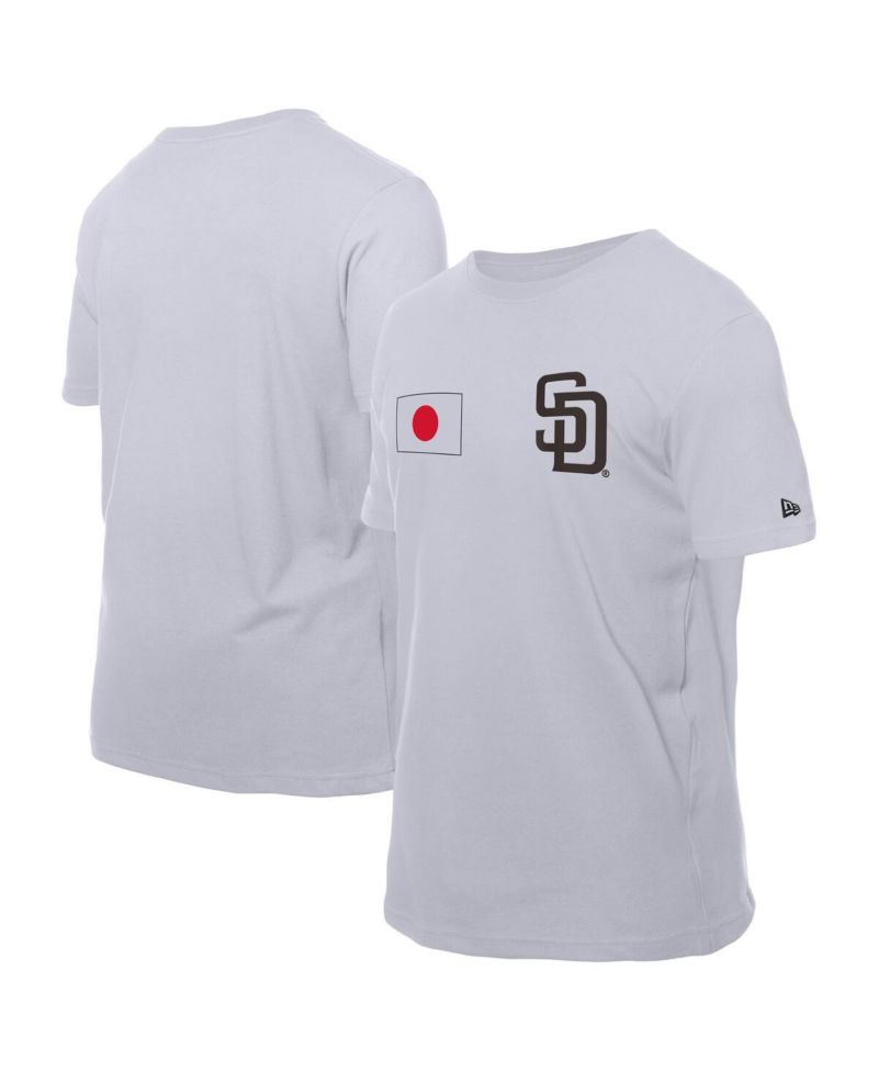 Men's White San Diego Padres Japanese Flag T-Shirt