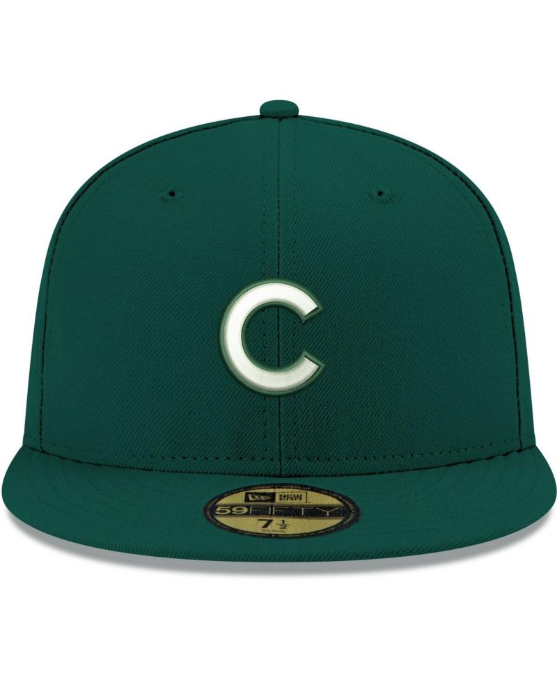 Men's Green Chicago Cubs White Logo 59FIFTY Fitted Hat