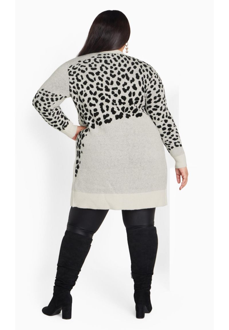Women's Plus Size Lena Leopard Cardigan