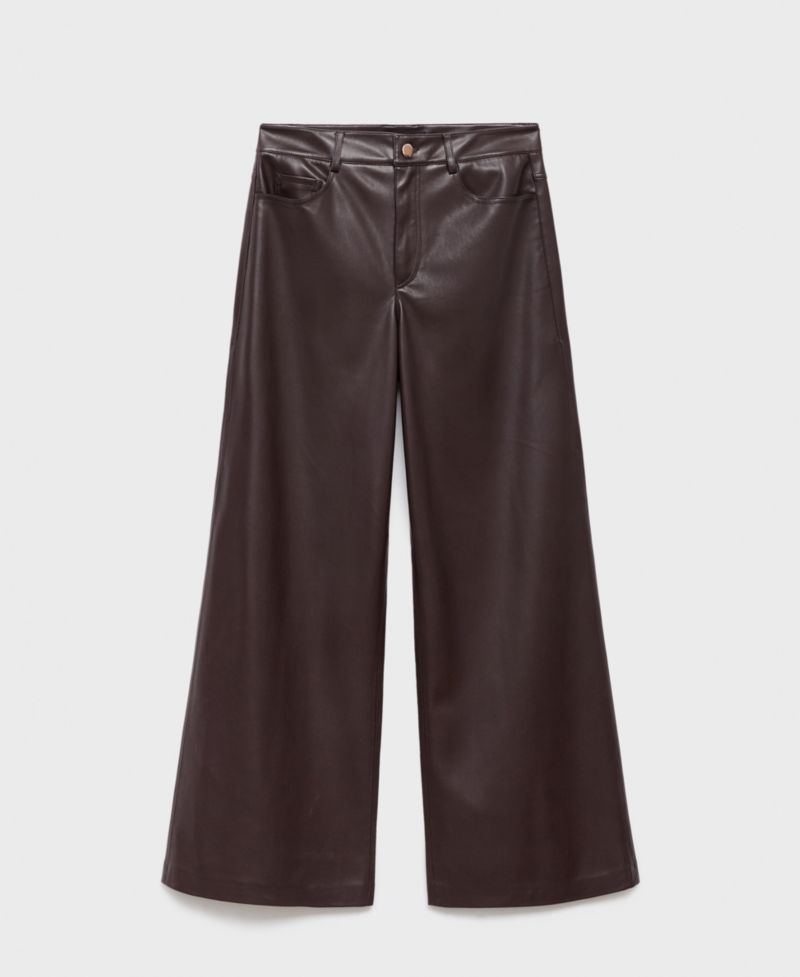 Women's Leather-Effect Straight Pants