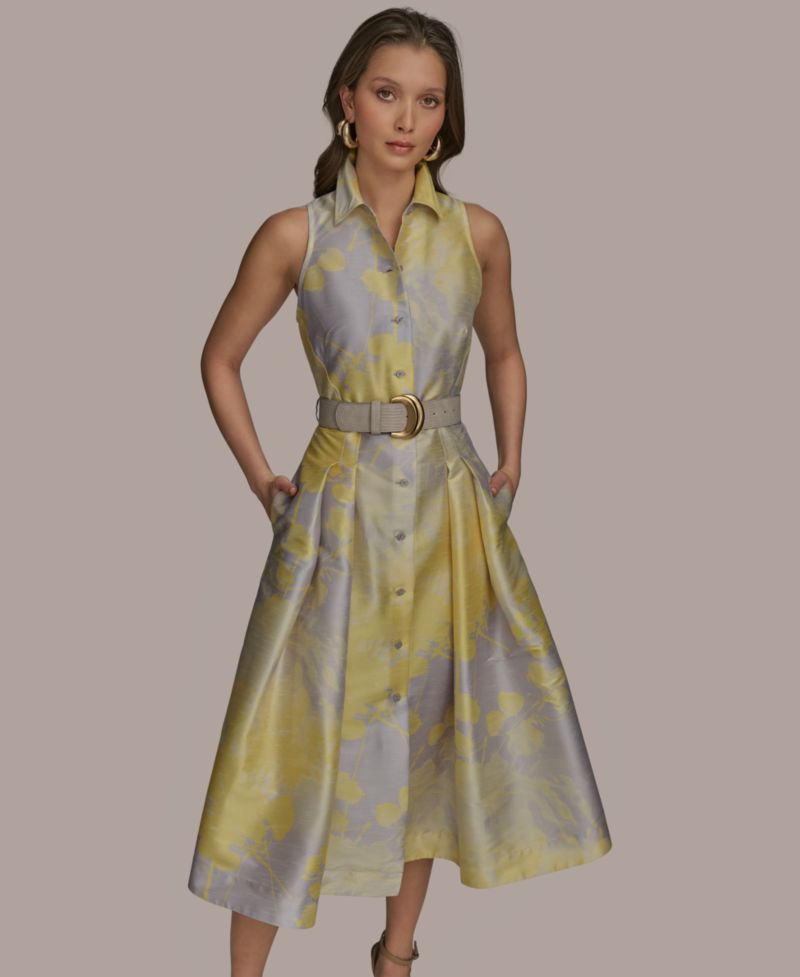Women's Printed Fit & Flare Shirt Dress