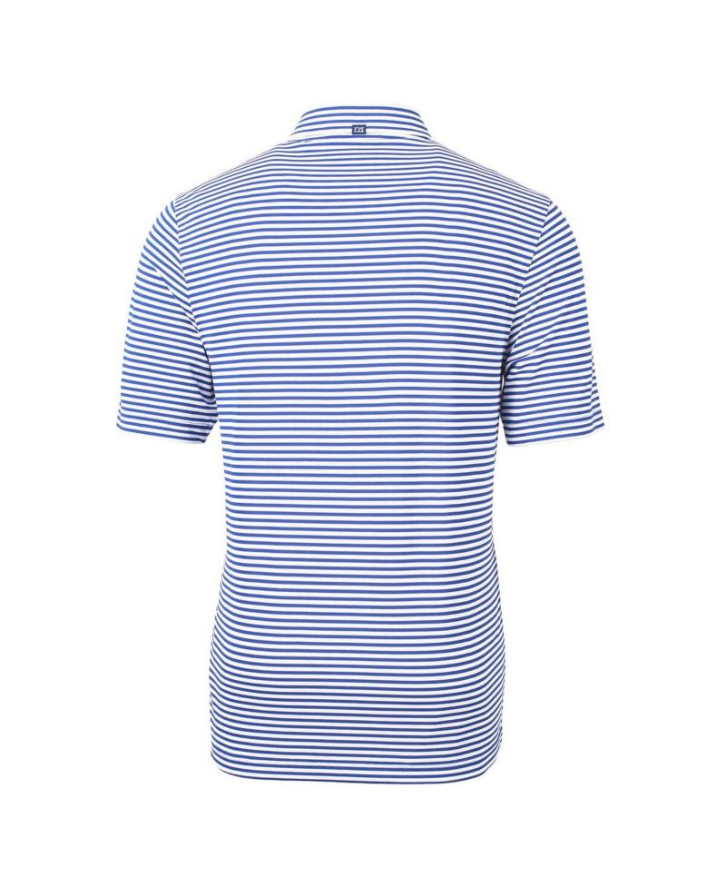 Men's Blue Denver Broncos Throwback Logo Virtue Eco Pique Stripe Polo