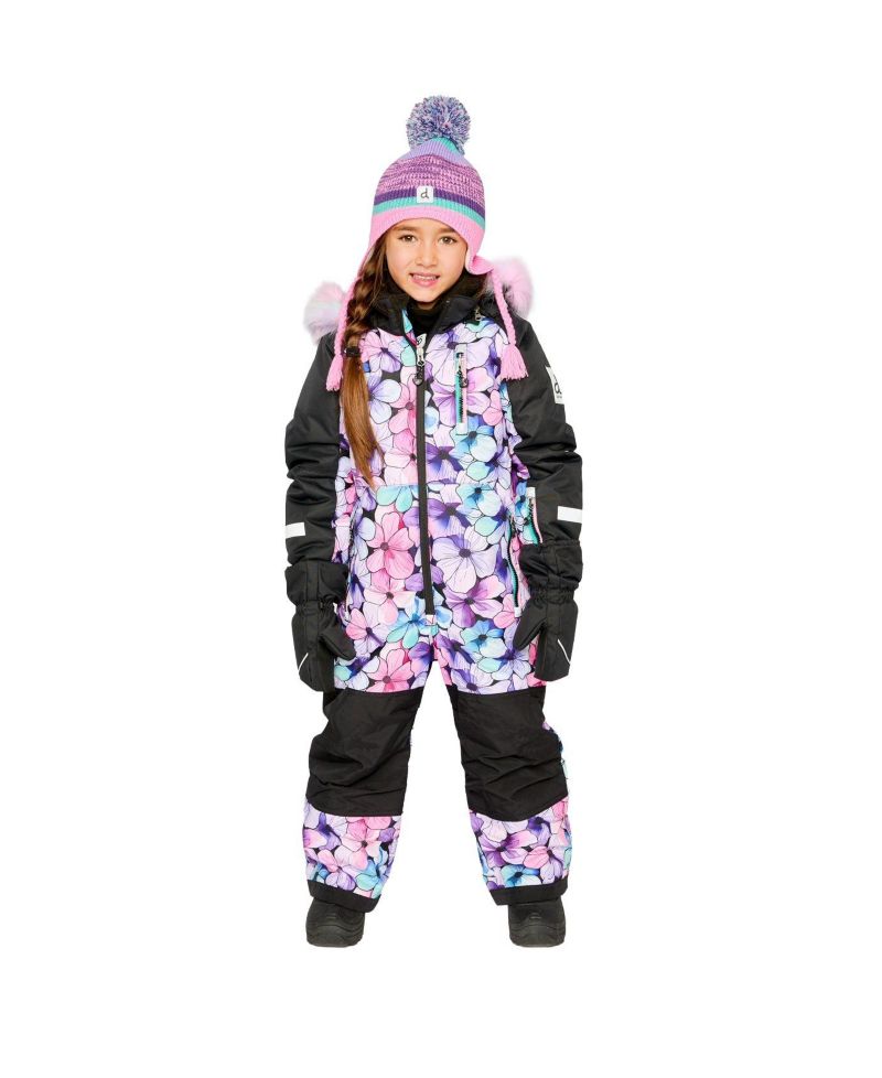 Little Girls ( 6 to 14 ) One Piece Play Snowsuit Floral Print