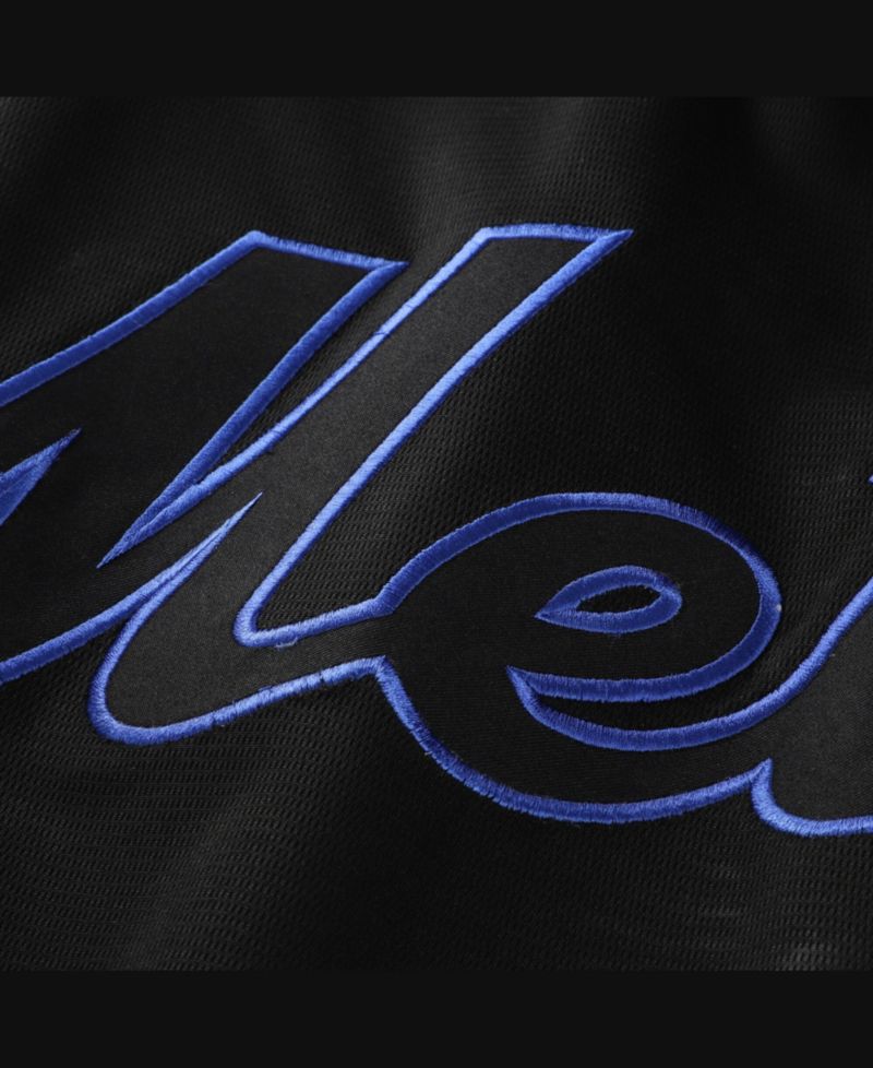 Men's Black New York Mets Big & Tall Pop Texture V-Neck T-Shirt
