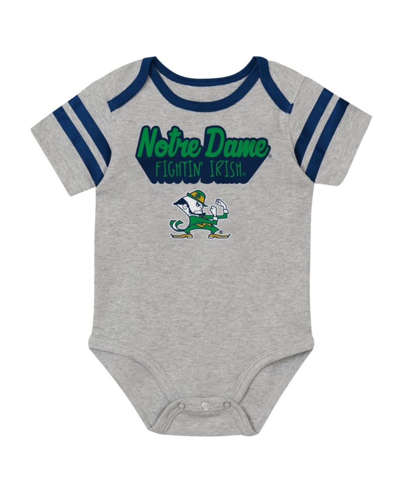 Baby Boys and Girls Navy Notre Dame Fighting Irish Star Player Three-Piece Bodysuit Set