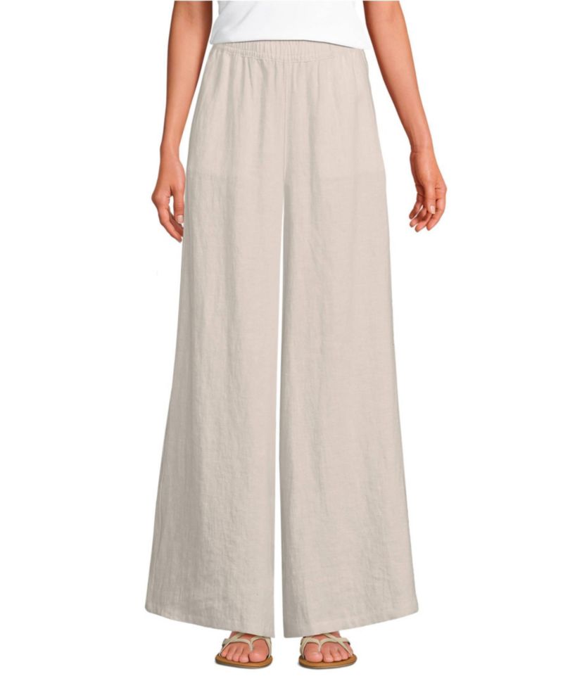 Women's Linen High Rise Palazzo Pants - Set Bottom