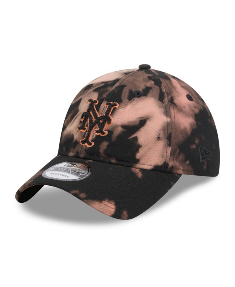 Men's Black New York Mets Bleach Wash 9TWENTY Adjustable Hat