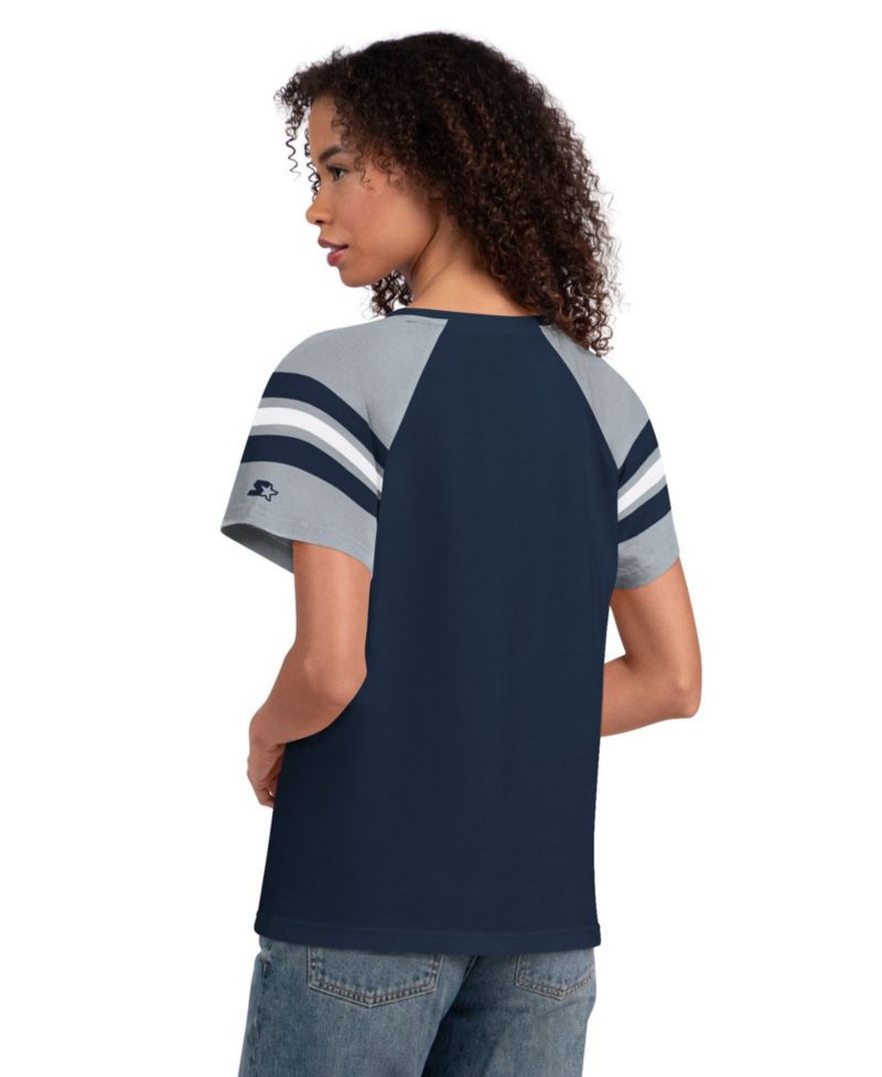 Women's Navy Dallas Cowboys Game On Notch Neck T-Shirt
