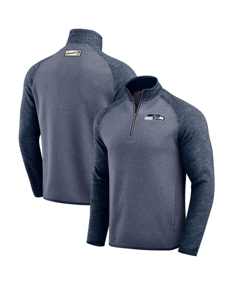 Darius Rucker Collection by Men's College Navy Seattle Seahawks Tonal Quarter-Zip Jacket