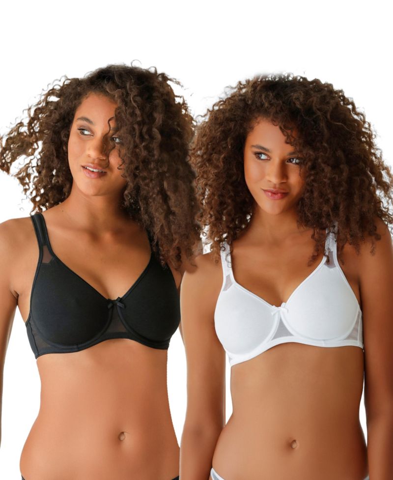 Women's Cotton 2-Pack Sheer Accent Underwire Padded T-Shirt Bra
