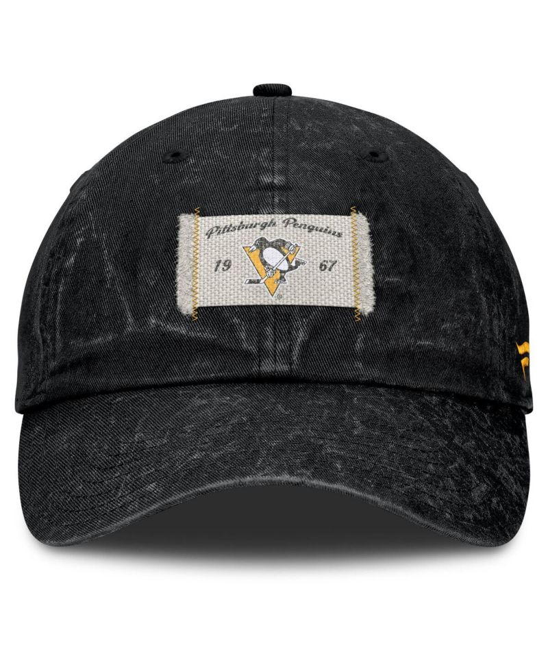 Women's Black Pittsburgh Penguins Heritage Away Game Adjustable Hat