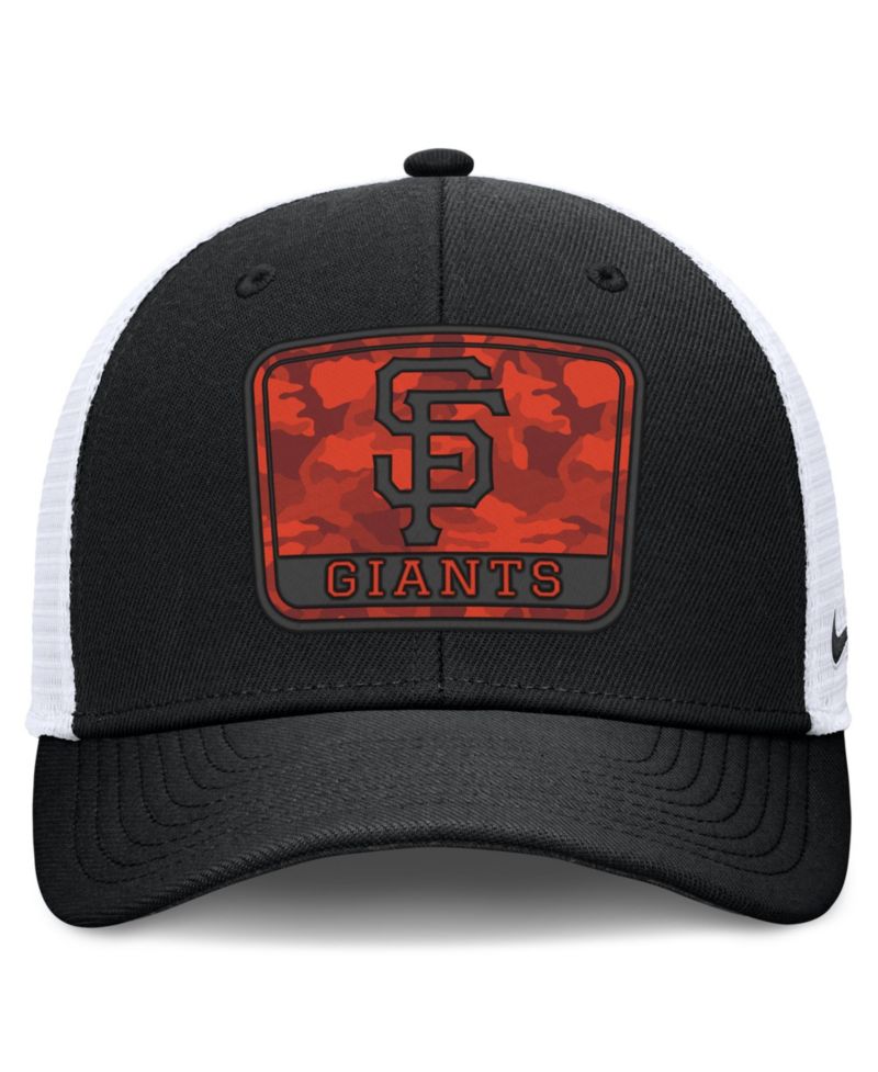 Men's Black/White San Francisco Giants Camo Rise Trucker Dri-FIT Adjustable Hat