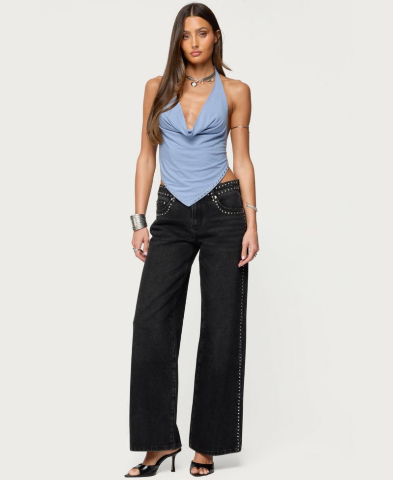 Women's Zenya Backless Cowl Neck Halter Top