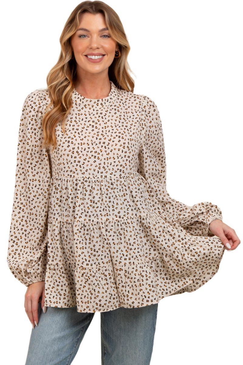 Women's Mock Neck Tiered Top