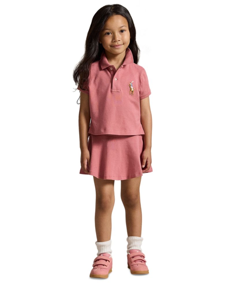 Girls' 2T-6X Boxy Big Pony Short-Sleeve Polo Shirt