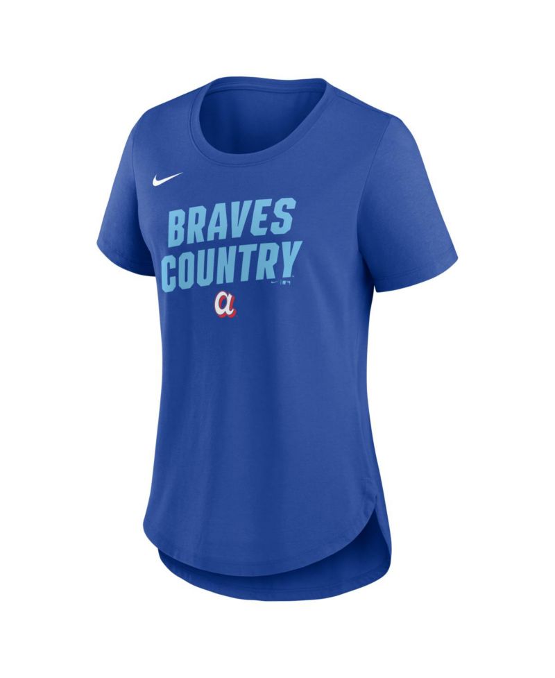 Women's Royal Atlanta Braves 2026 City Connect Team Phrase Lockup Tri-Blend T-Shirt