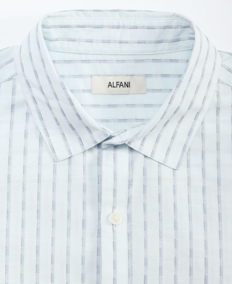 Men's Cotton Textured-Stripe Short-Sleeve Shirt