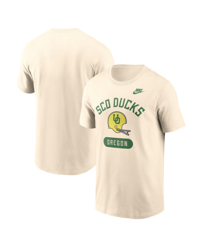 Men's Natural Oregon Ducks Legacy Arch Helmet T-Shirt