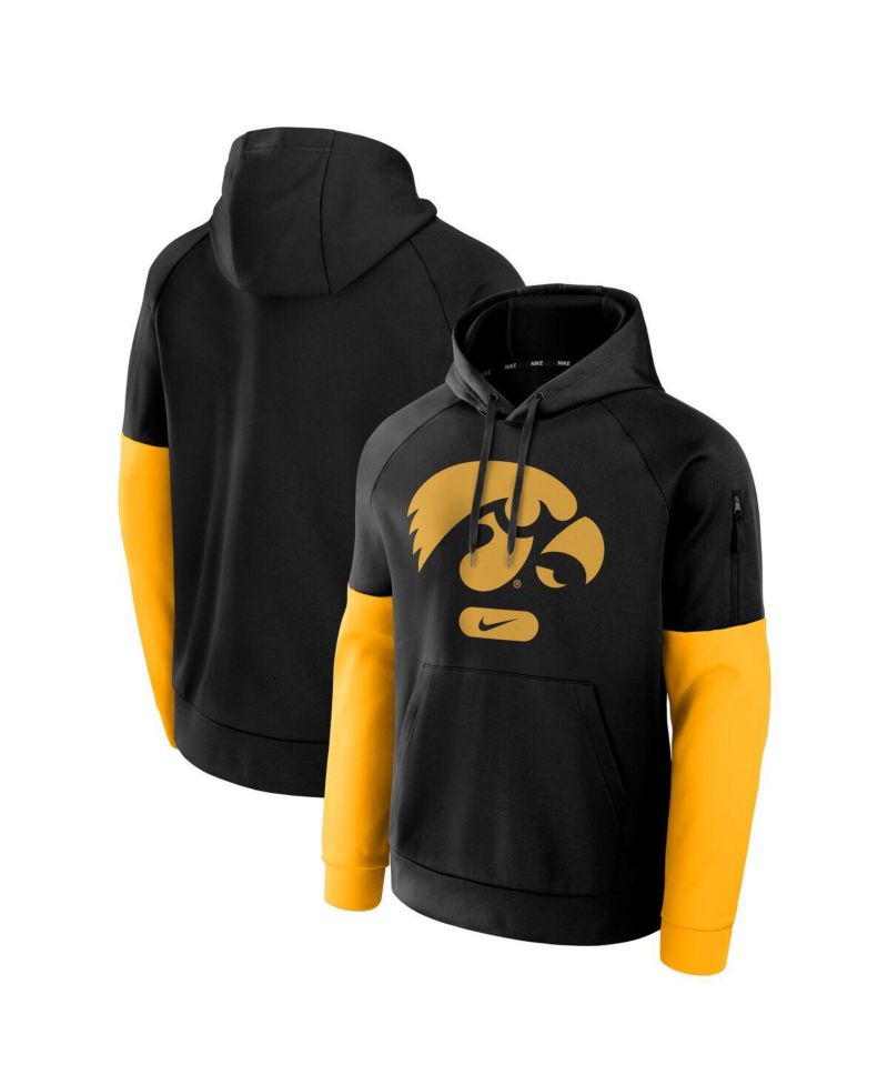 Men's Black Iowa Hawkeyes Fitness Performance Pullover Hoodie