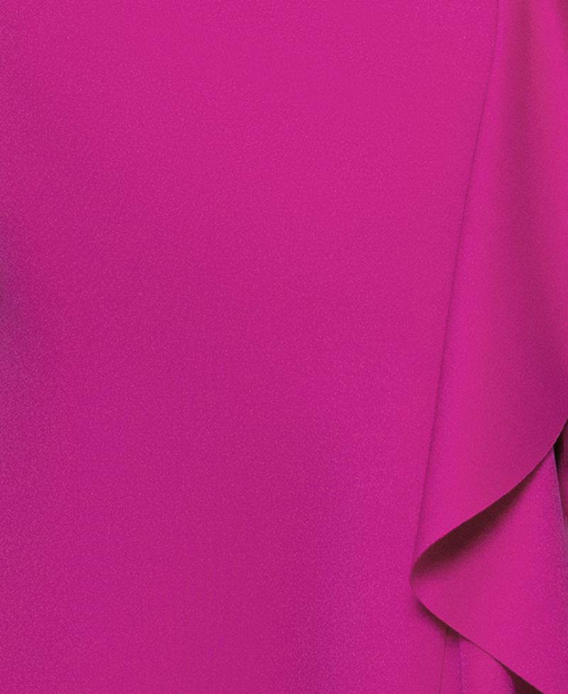 Petite Cross-Neck Ruffle Gown
