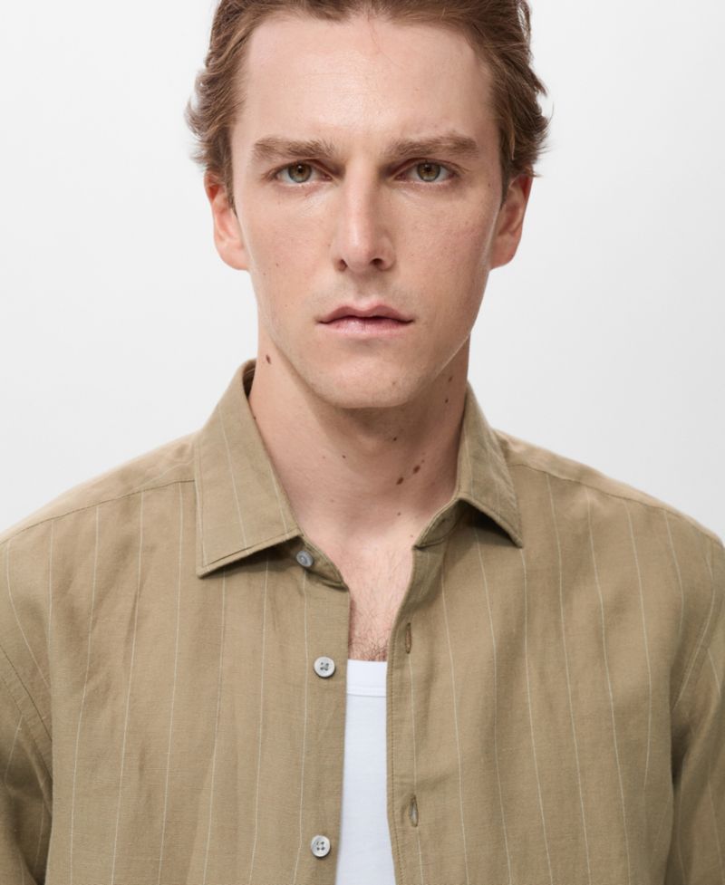 Men's Linen Pinstripe Shirt