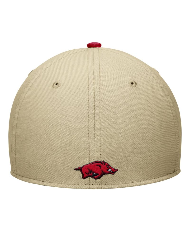 Men's Beige/Cardinal Arkansas Razorbacks Dri-FIT SwooshFlex Hat