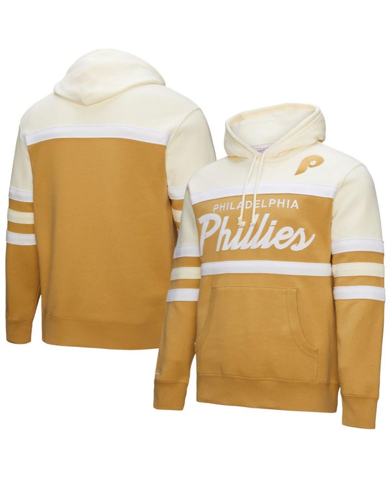 Men's Tan/Cream Philadelphia Phillies Head Coach Pullover Hoodie