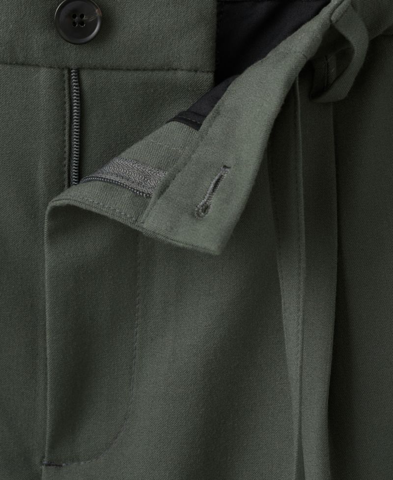Men's Regular Fit Cord Pleated Pants