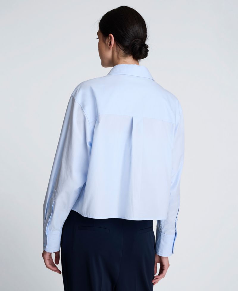 Women's Cropped Tuxedo Style Button Down