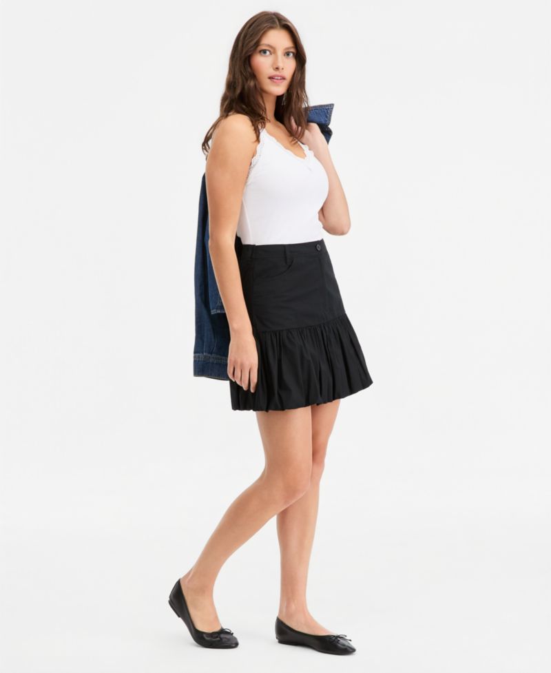 Women's High Rise Drop Waist Bubble Mini Skirt