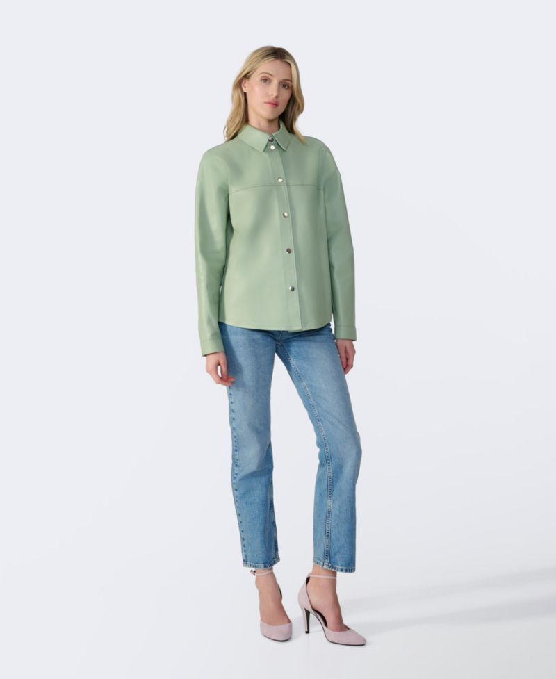 Women's Frankie Leather Shirt Jacket
