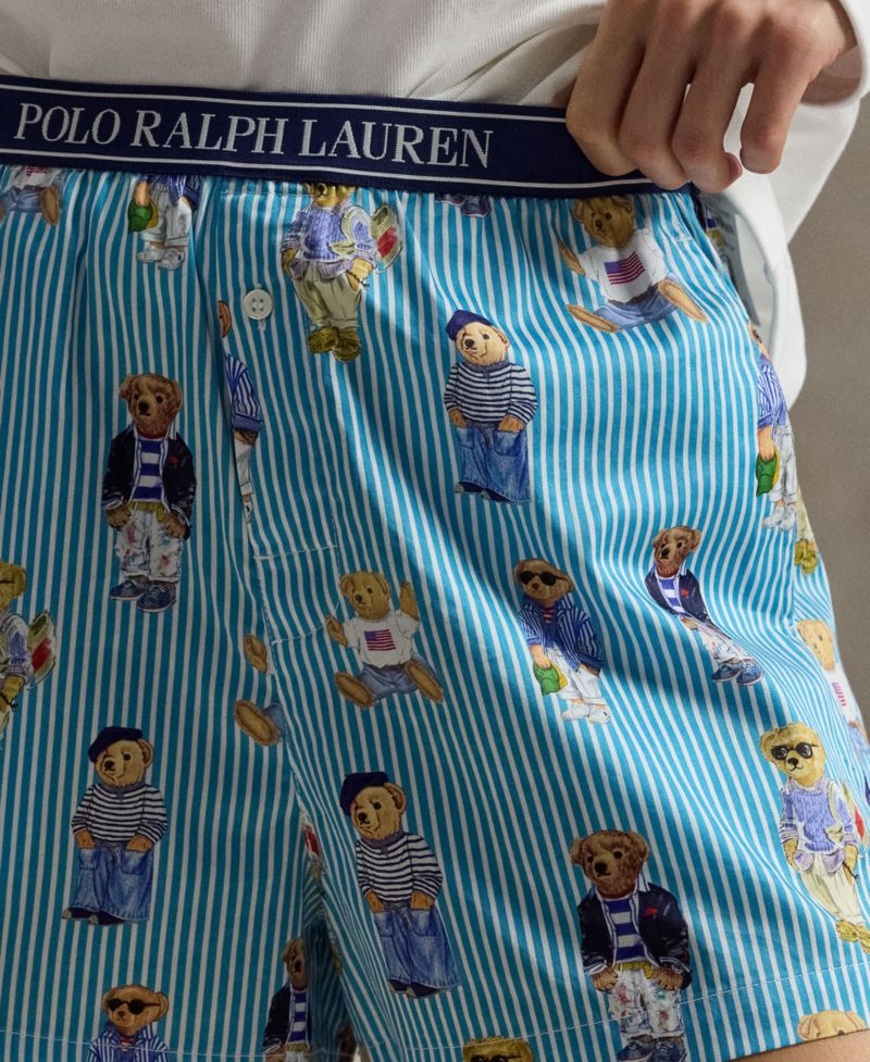 Women's All-Over Bear Striped Sleep Boxers