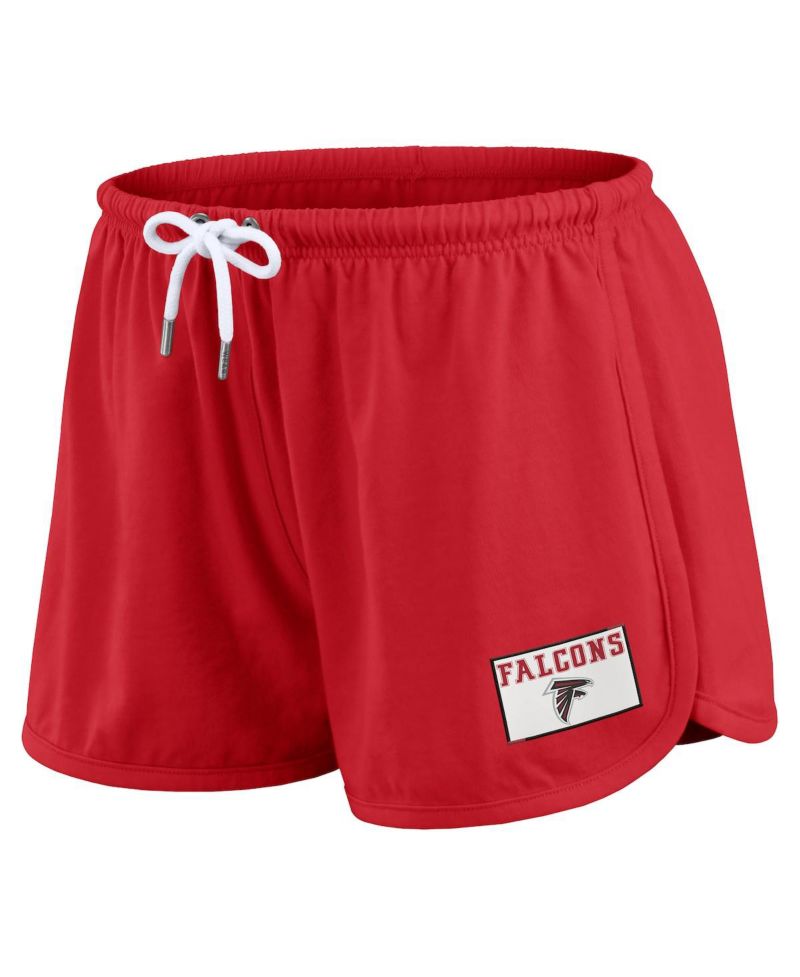 Women's 2-Piece Red Atlanta Falcons Heavy Rugby Jersey Long Sleeve T-Shirt and Shorts Lounge Set