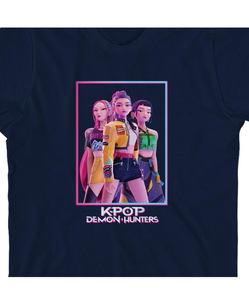 Boys Box Art Huntrix Youth Navy Crew Neck Short Sleeve