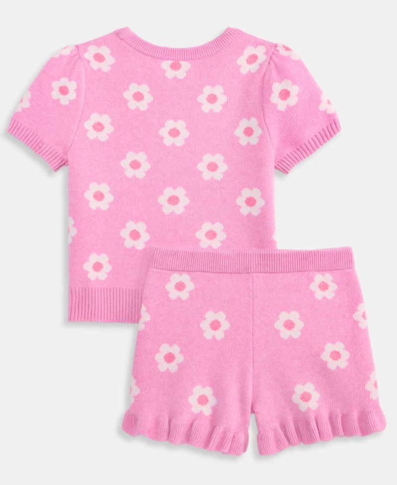 Toddler Girls' 12M-5T Flowers Sweater & Shorts, 2-Piece Set