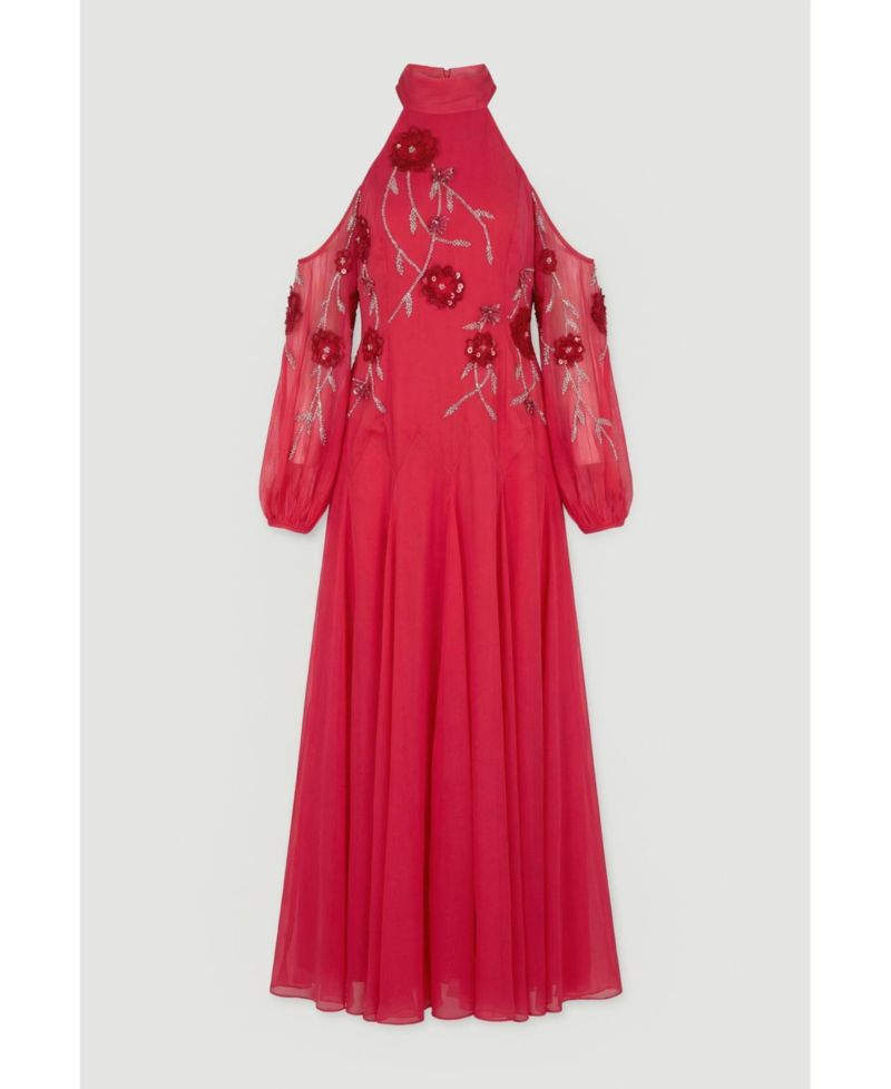 Women's 3D Floral Maxi Dress