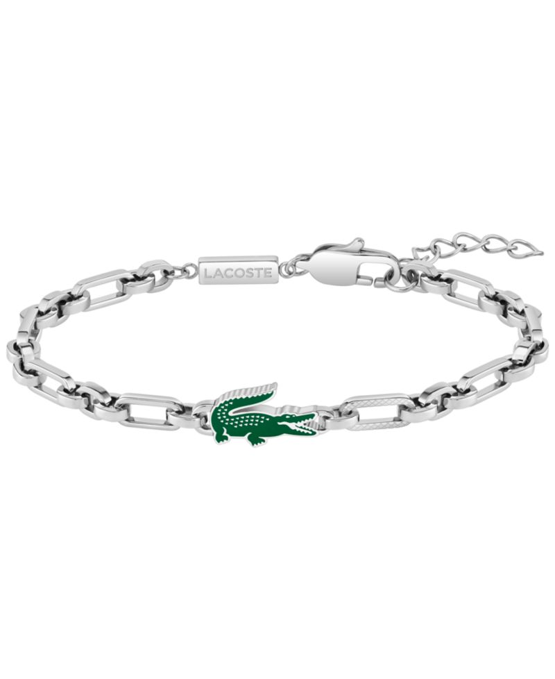 Men's Green Enamel Crocodile Adjustable Bracelet