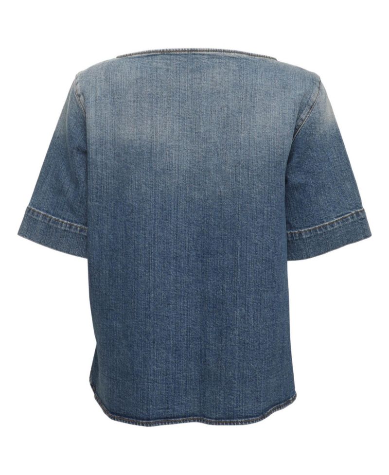 Women's Crystal Embellished Denim Top